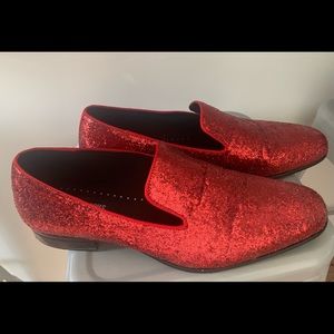 Red Glitter Loafers
